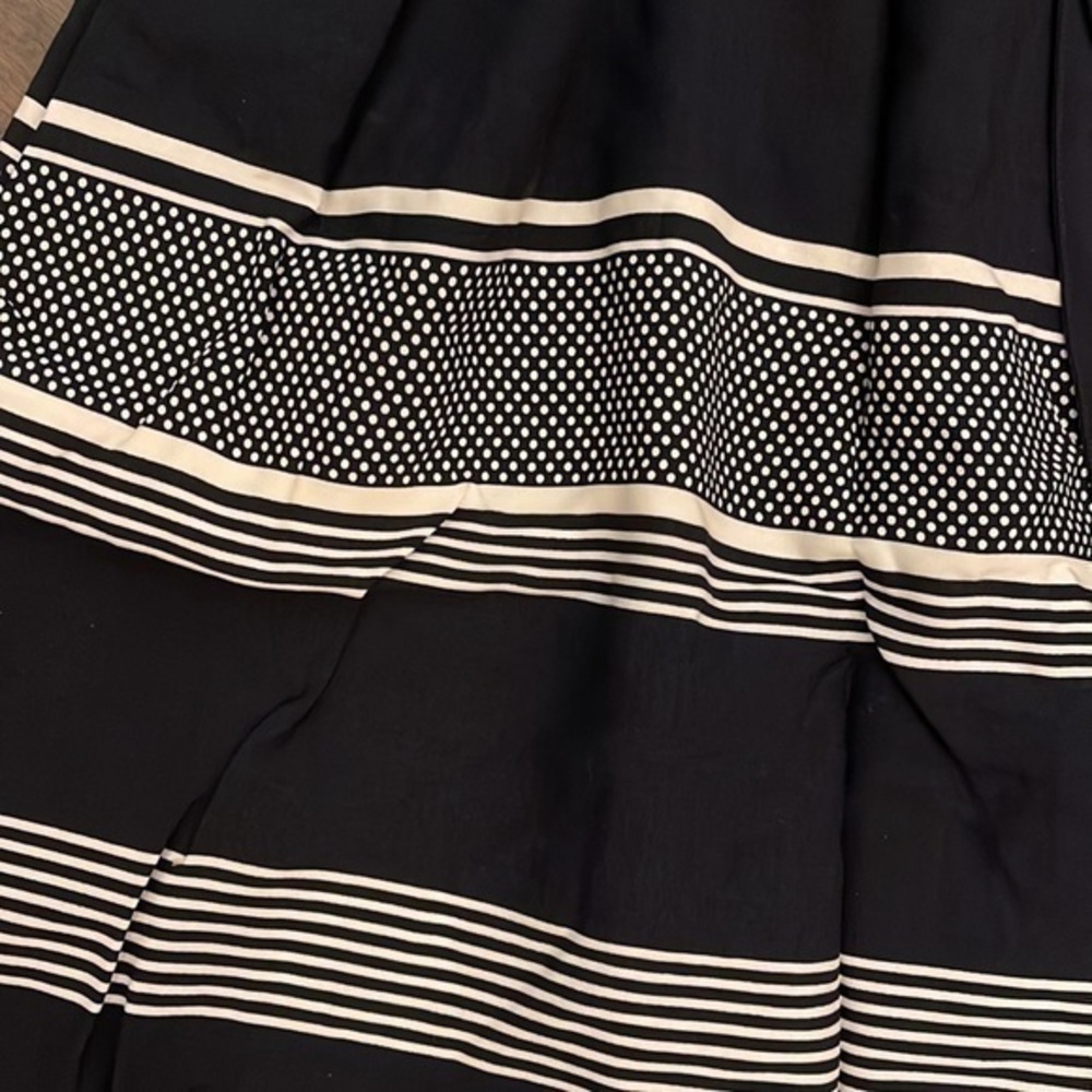 GAP Dress Navy Blue White Stripe Polka Dot Belt Size Small - Picture 2 of 4